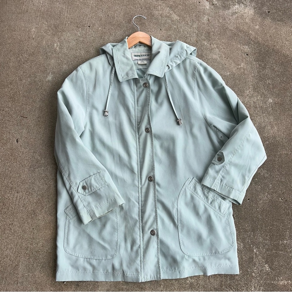 FitzWright Vintage Hooded Utility Raincoat 1X Women’s Jacket VTG